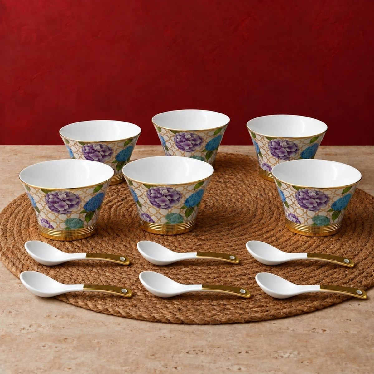 Gonzalo Soup Bowls with Spoon, 260ml, Set of 6