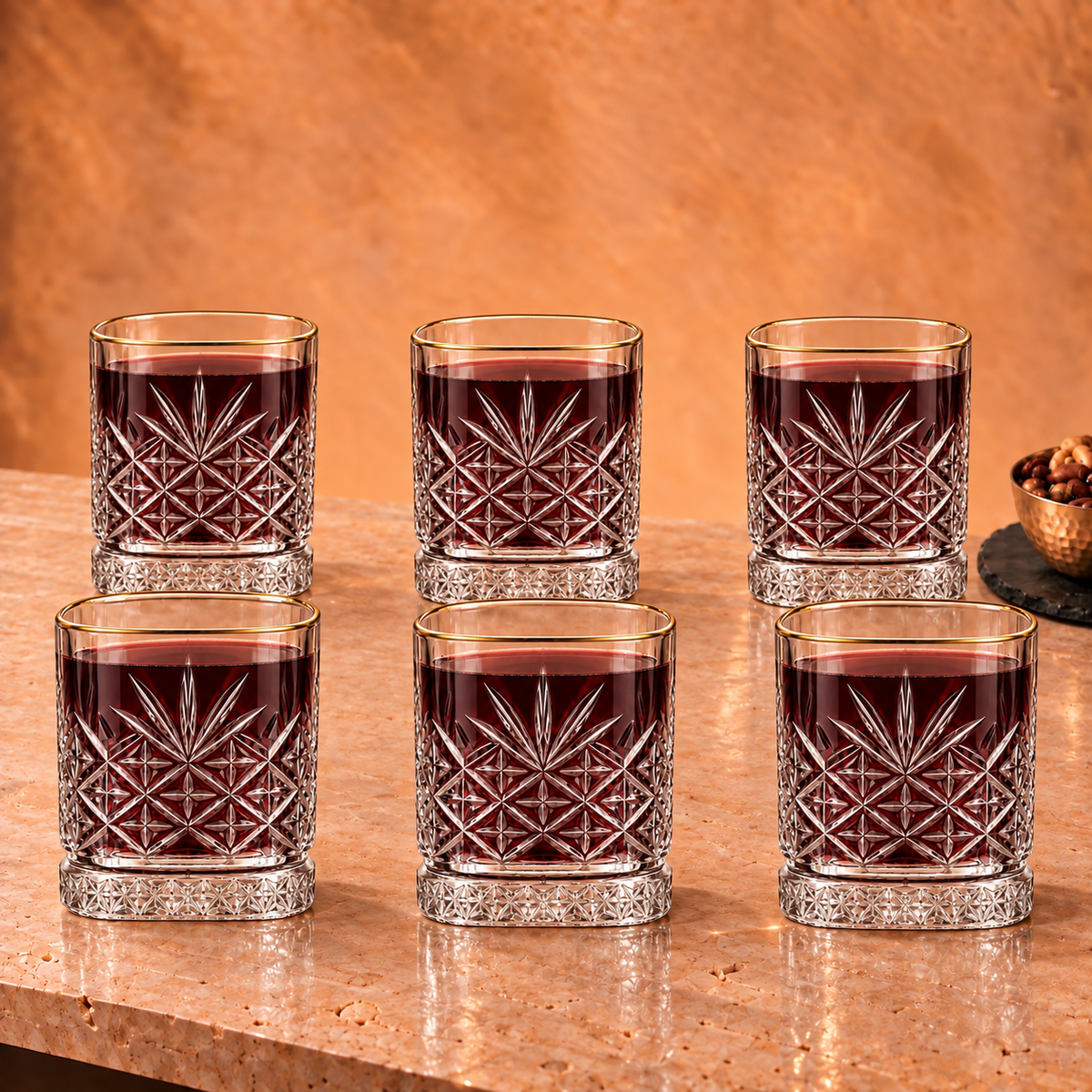 Elevate your home bar and dinner service with these Crystal Whisky Glasses. Designed with an expansive 420ml capacity and rich, light-refracting cuts, each tumbler delivers a commanding hand-feel and brilliant clarity for everyday pours and celebratory toasts alike.