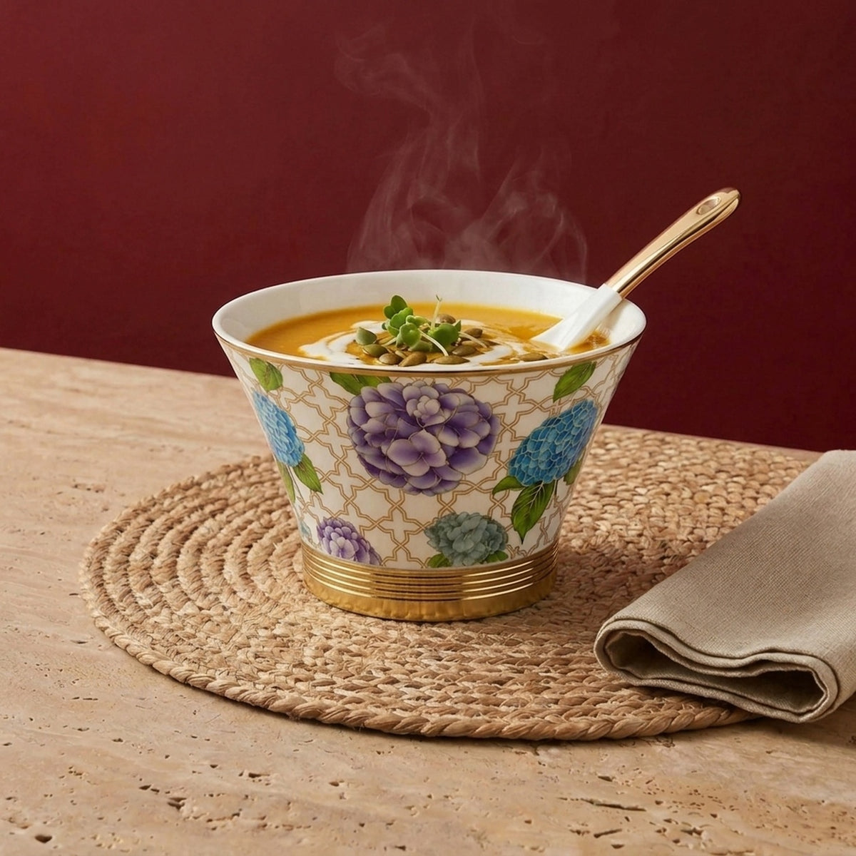Gonzalo Soup Bowls with Spoon, 260ml, Set of 6