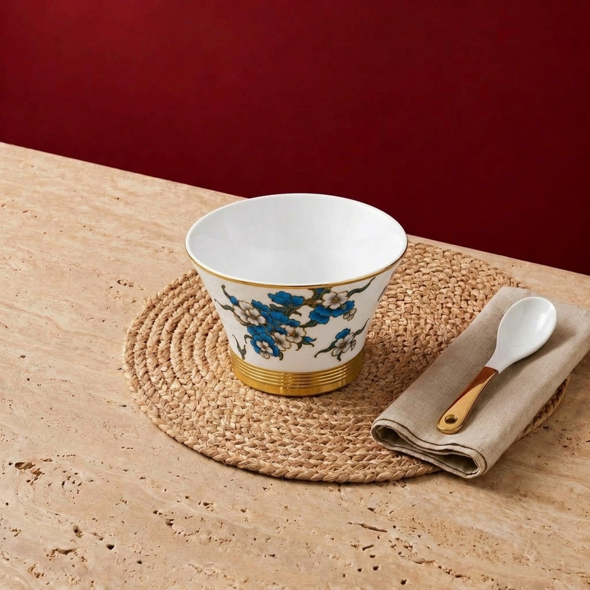 Serve comfort meals, broths, and starters in refined style with this Gonzalo;Soup Bowl and Spoon. Sized at a practical 260ml capacity and accompanied by a coordinated porcelain spoon, this set combines heat-retaining performance with effortless table elegance.