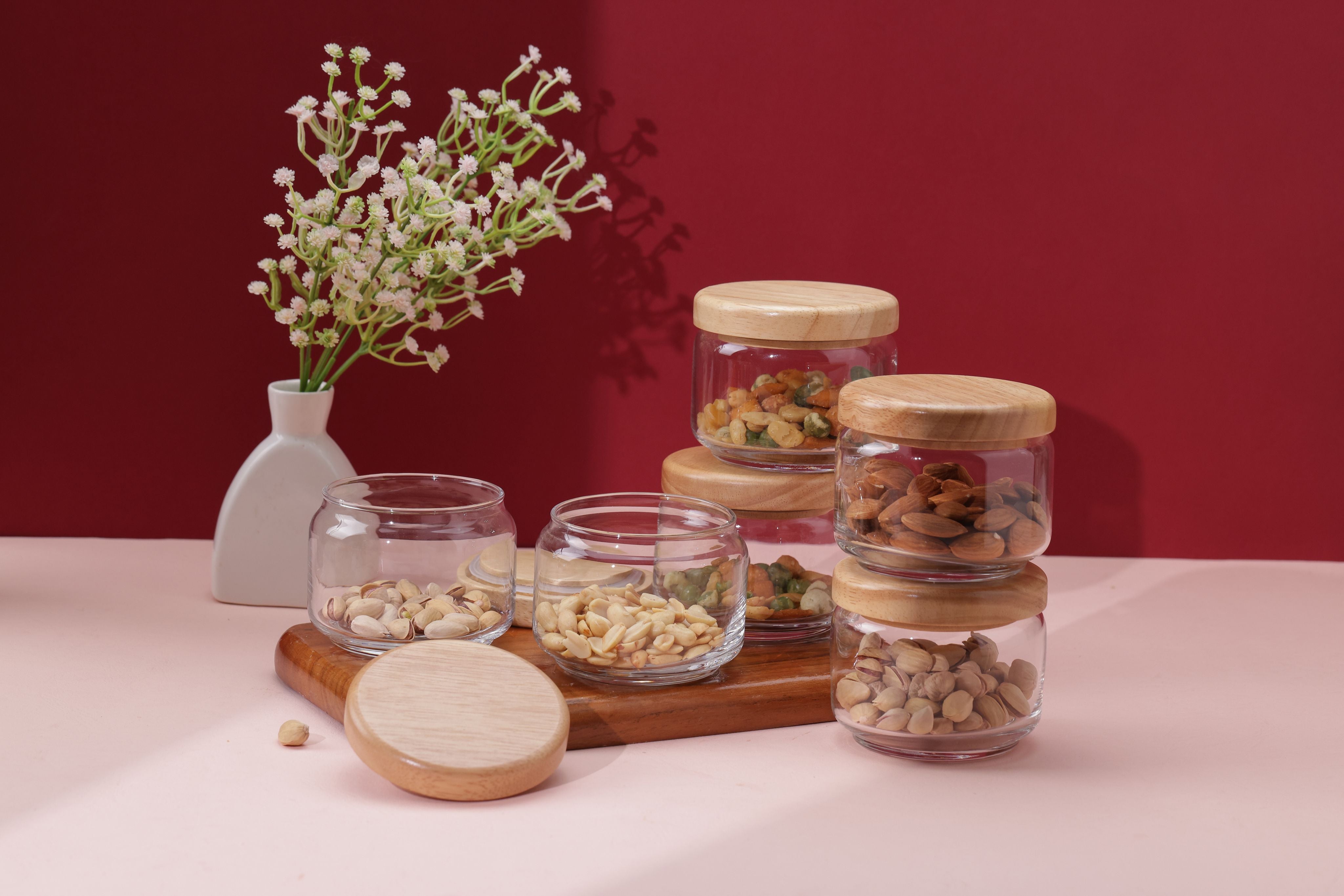 Pop Jars - Wooden Lid, 325ml, Set of 6