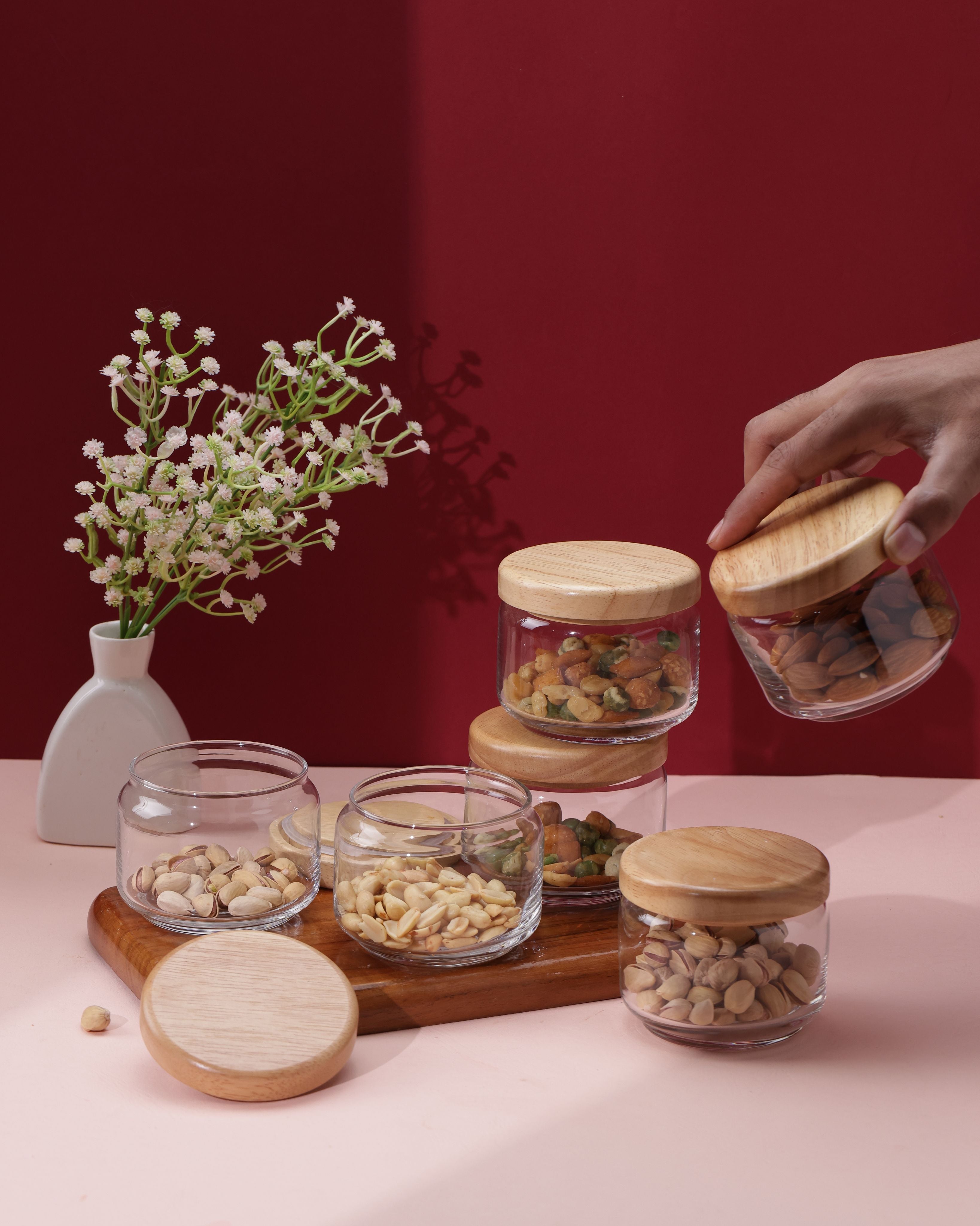 Pop Jars - Wooden Lid, 325ml, Set of 6