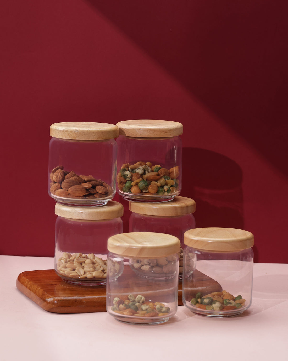 Pop Jars - Wooden Lid, 500ml, Set of 6