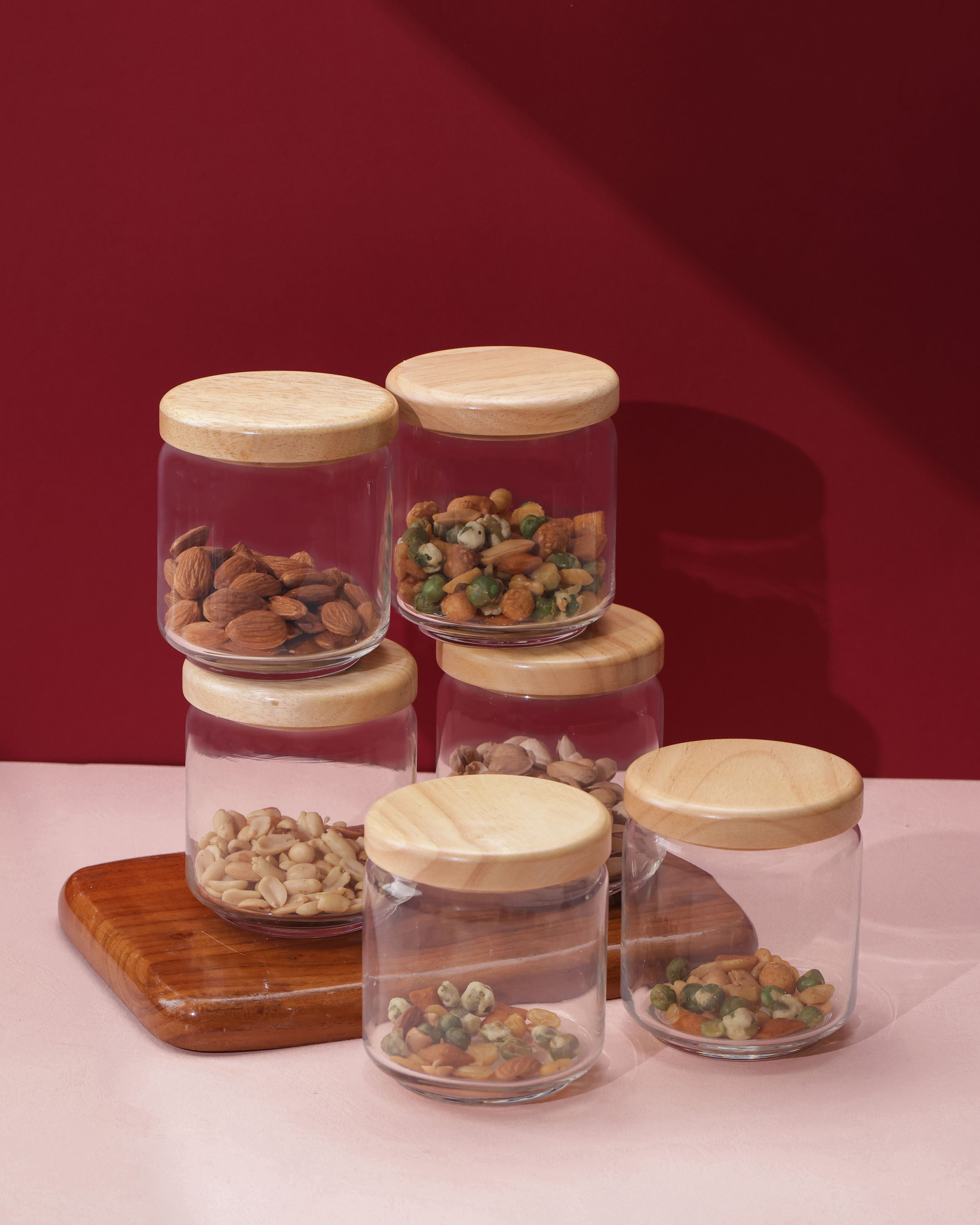 Pop Jars - Wooden Lid, 500ml, Set of 6