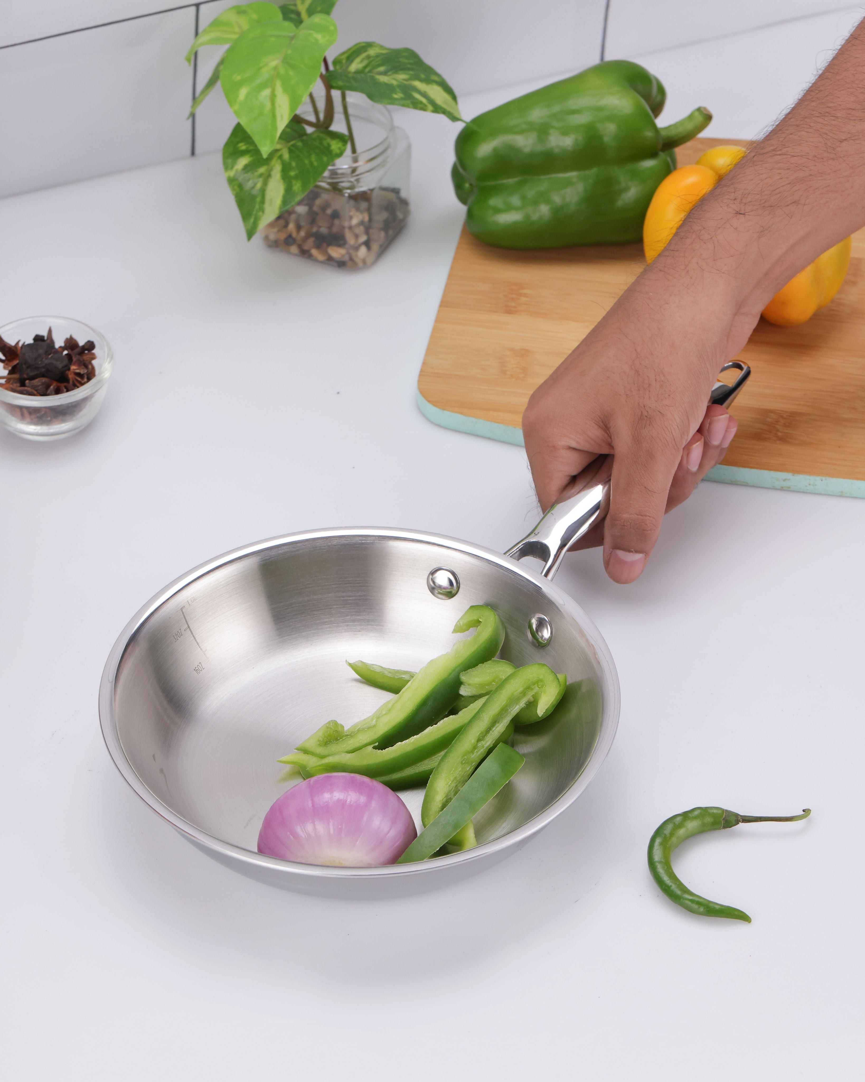 Argent Junior Chef Tri-Ply Stainless Steel 18cm Frypan - 0.8L