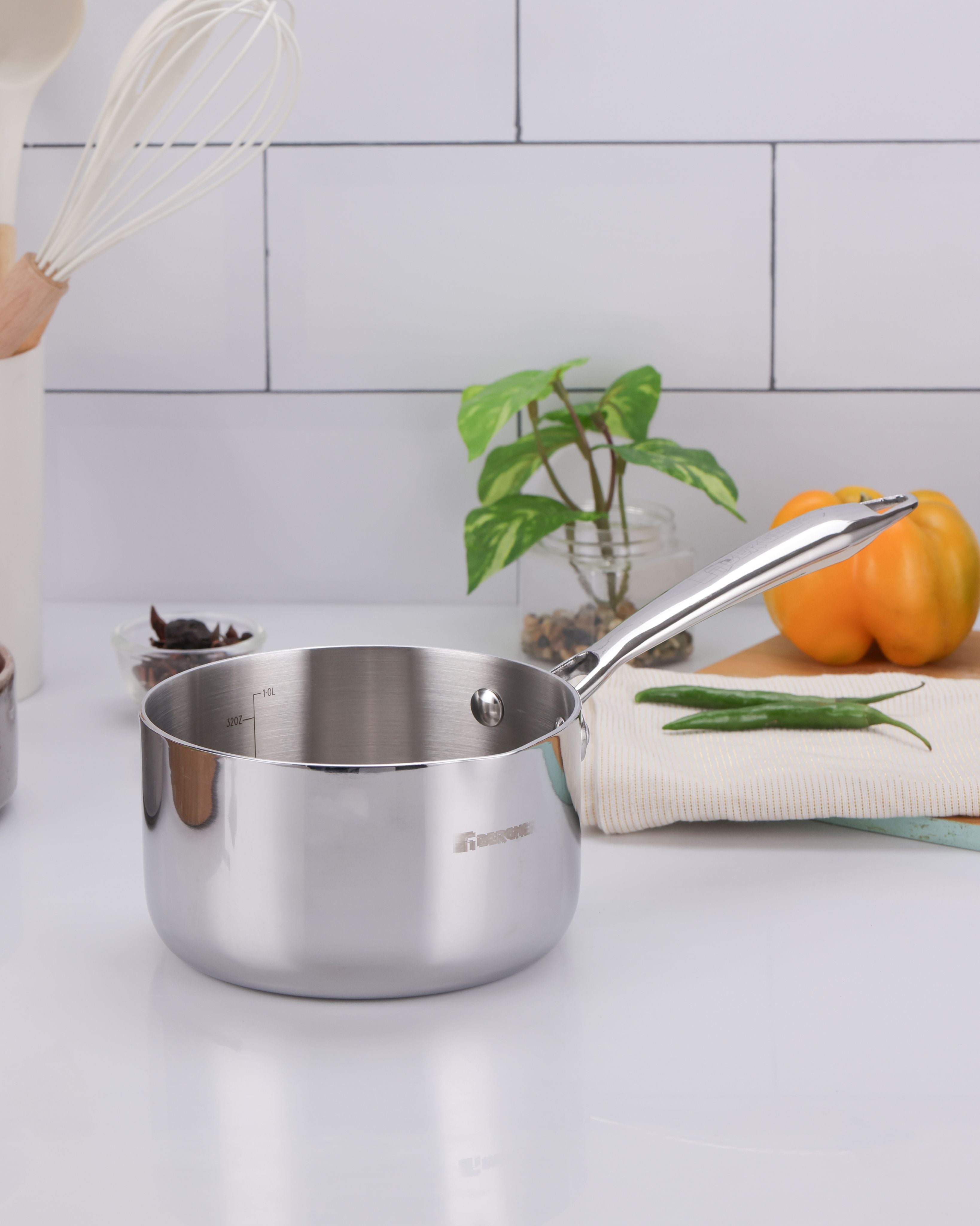 Argent Tri-Ply Stainless Steel 14cm Milkpan/Saucepan - 1.1L