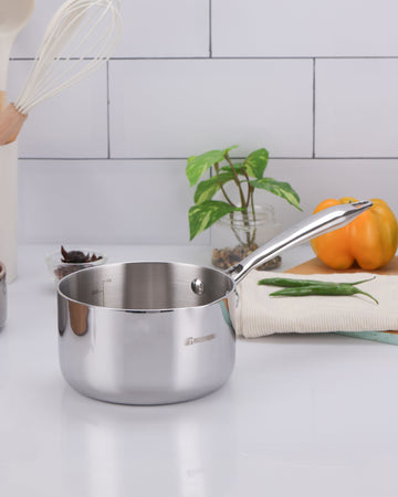 Argent Tri-Ply Stainless Steel 14cm Milkpan/Saucepan - 1.1L