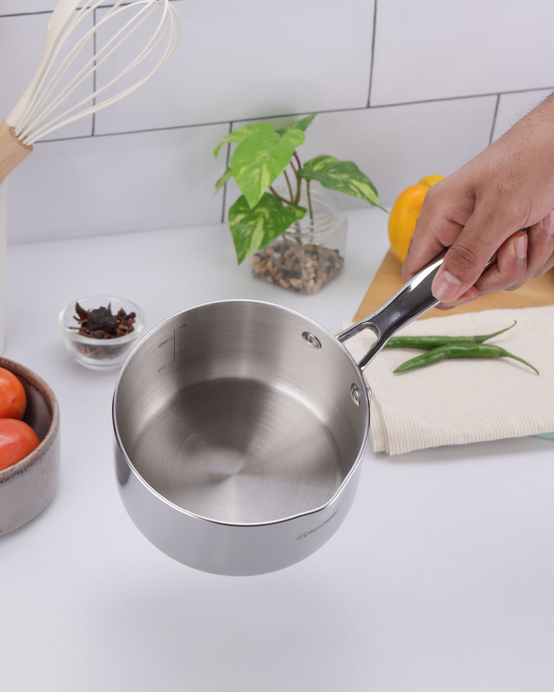 Argent Tri-Ply Stainless Steel 14cm Milkpan/Saucepan - 1.1L