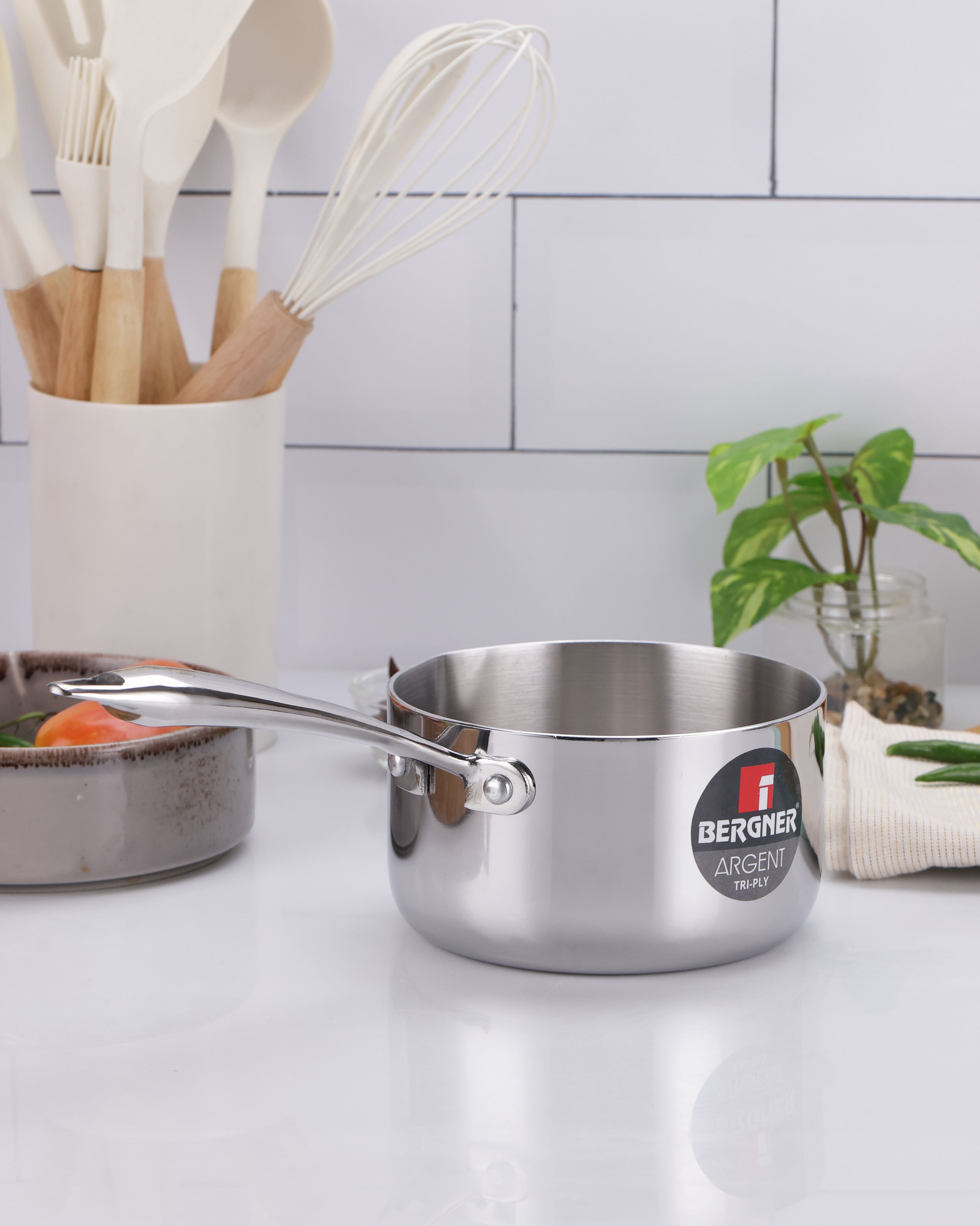 Argent Tri-Ply Stainless Steel 14cm Milkpan/Saucepan - 1.1L
