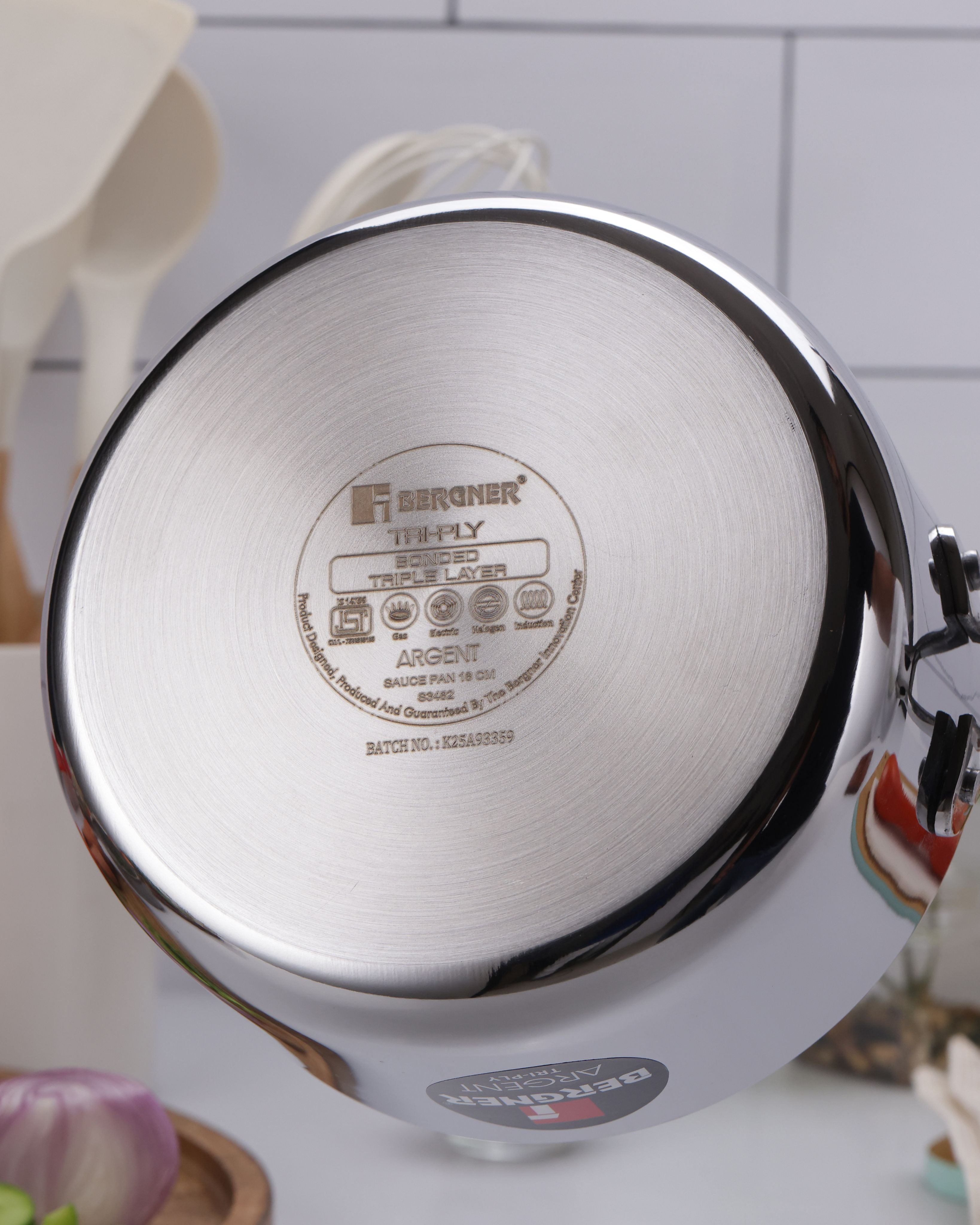 Argent Tri-Ply Stainless Steel 18cm Milkpan/Saucepan - 2.3L