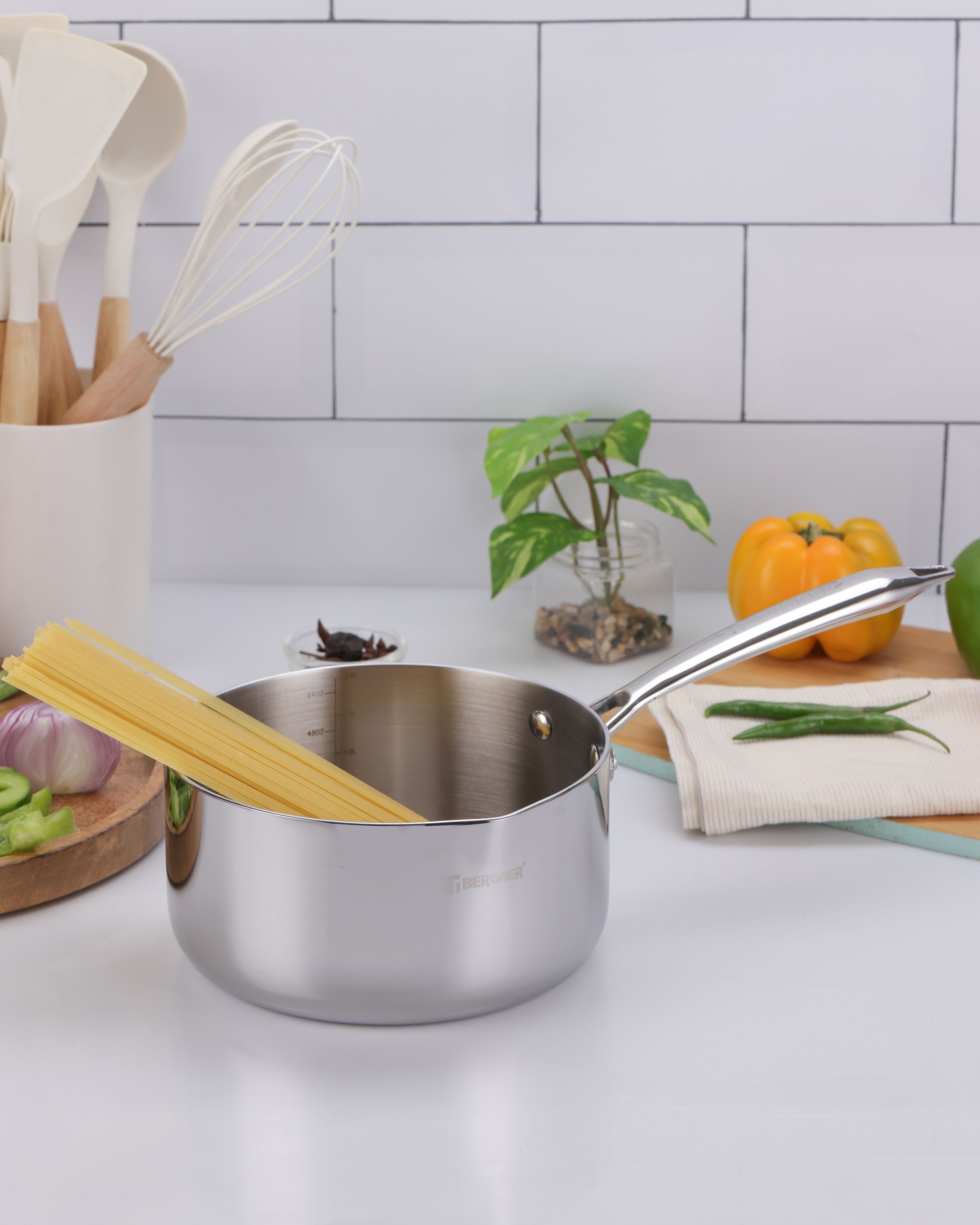 Argent Tri-Ply Stainless Steel 18cm Milkpan/Saucepan - 2.3L