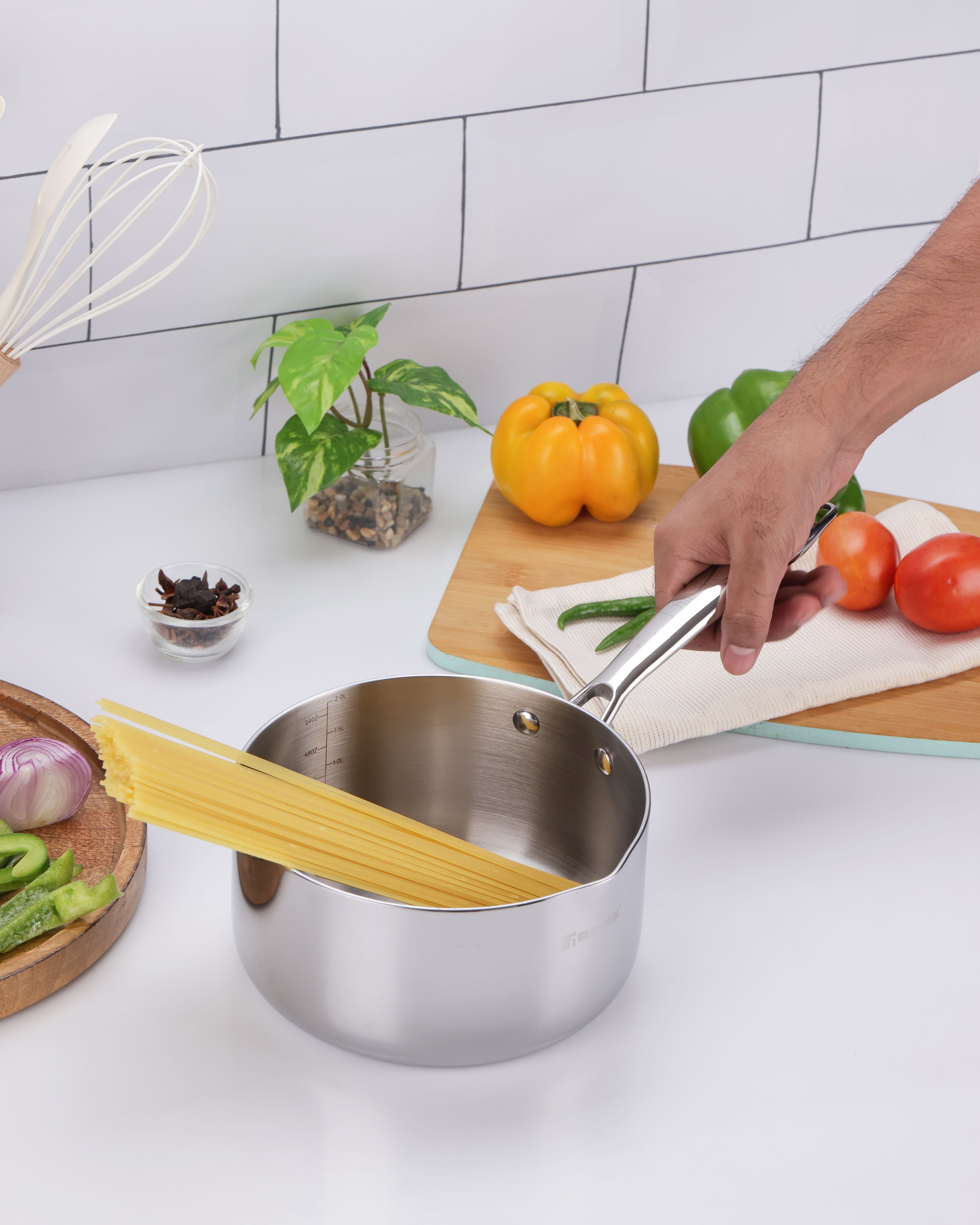 Argent Tri-Ply Stainless Steel 18cm Milkpan/Saucepan - 2.3L