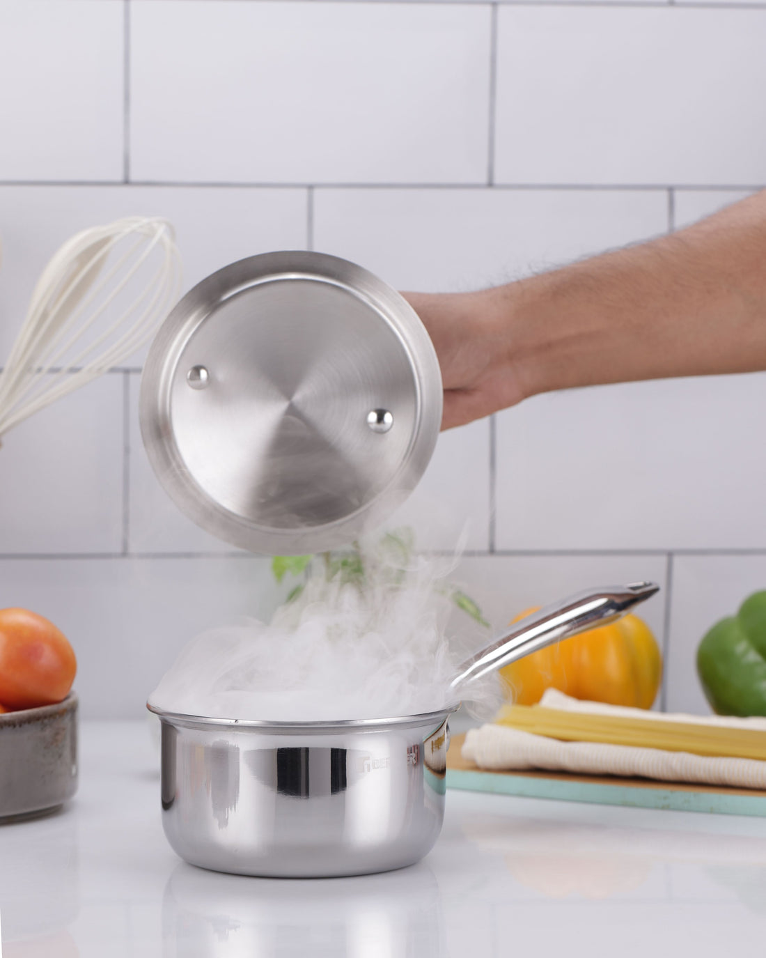 Argent Junior Chef Tri-Ply Stainless Steel 12cm Saucepan with Lid - 0.8L