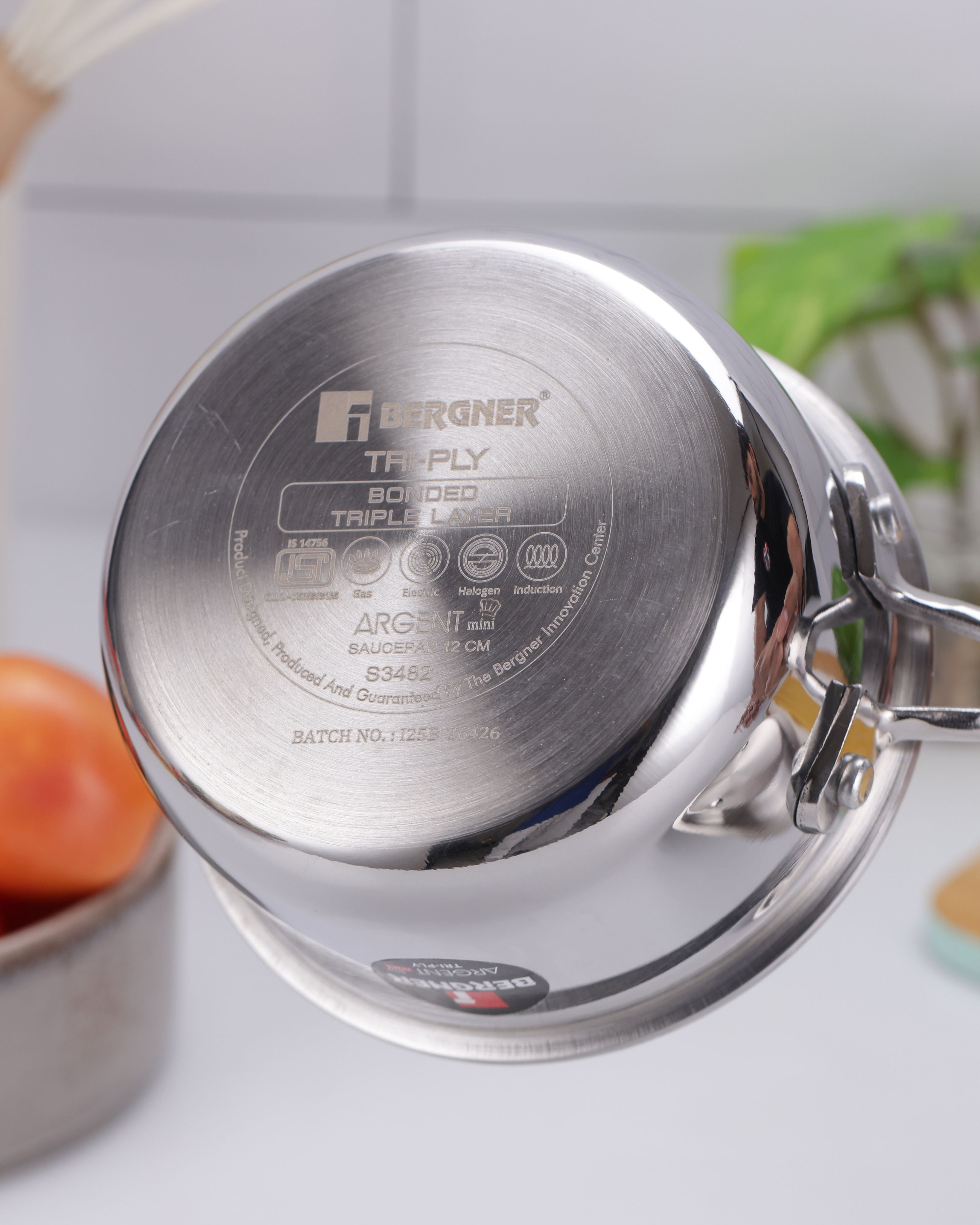 Argent Junior Chef Tri-Ply Stainless Steel 12cm Saucepan with Lid - 0.8L