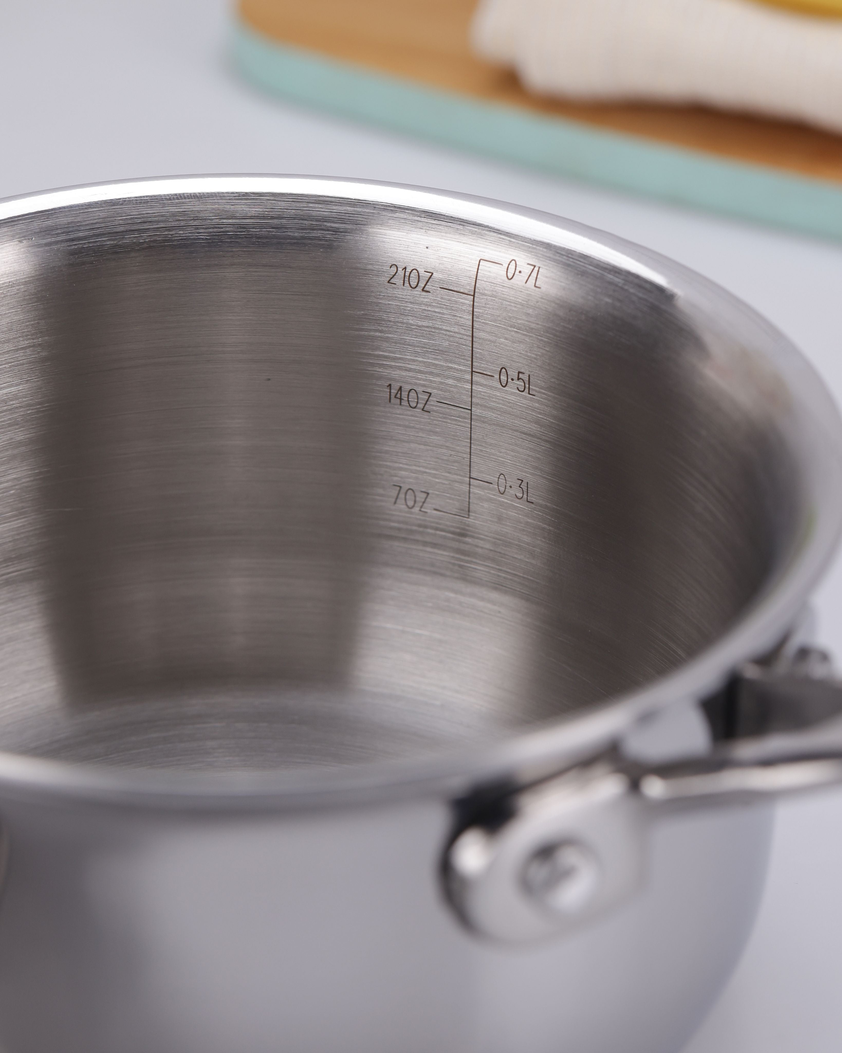 Argent Junior Chef Tri-Ply Stainless Steel 12cm Saucepan with Lid - 0.8L