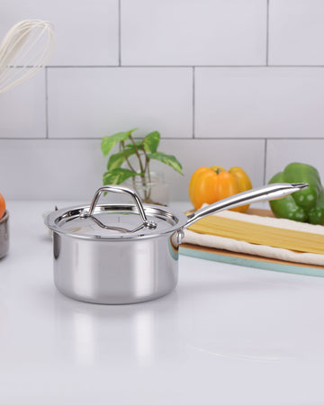 Argent Tri-Ply Stainless Steel 14cm Saucepan with Lid - 1L
