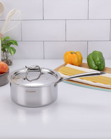 Argent Tri-Ply Stainless Steel 18cm Saucepan with Lid - 2.2L