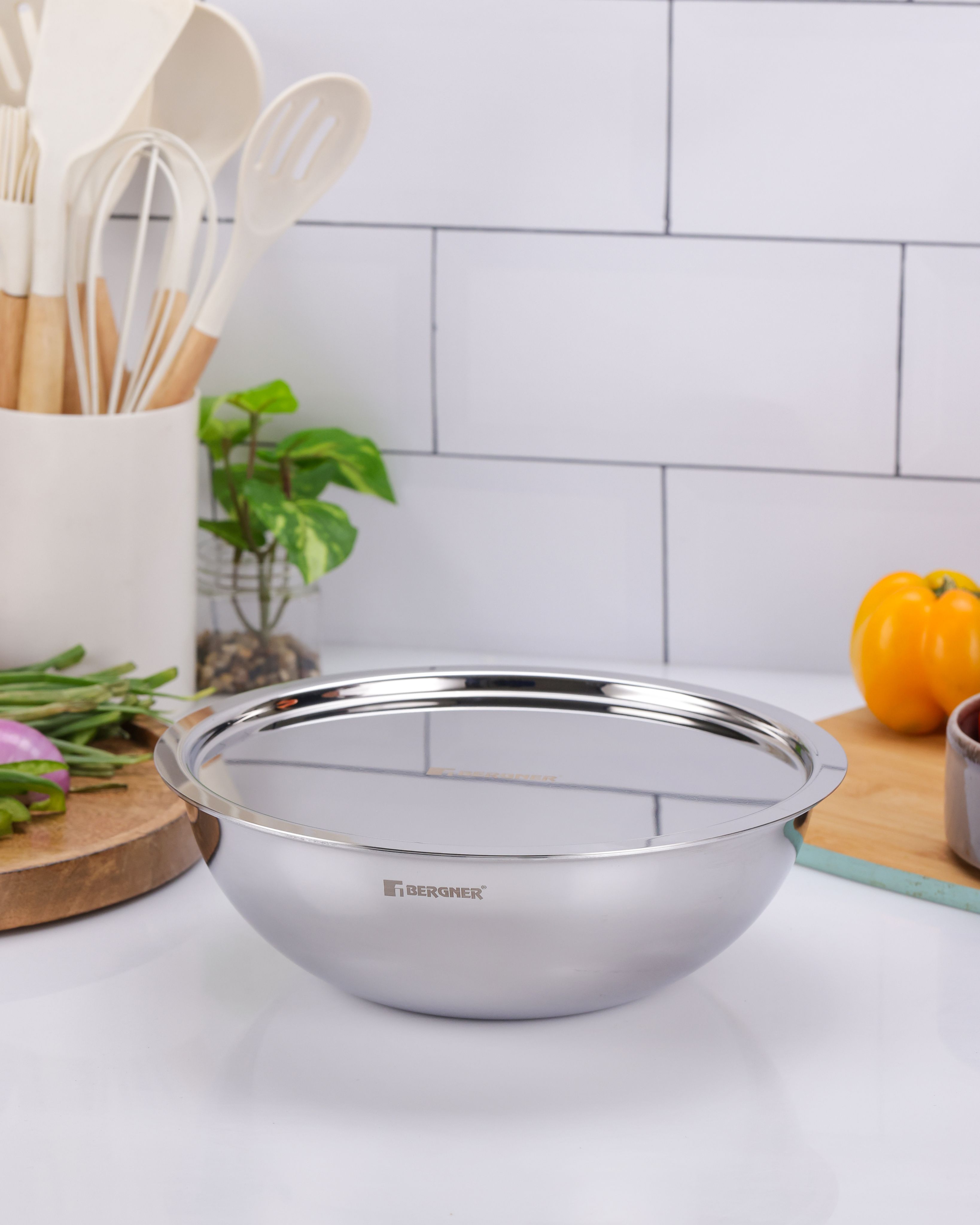 Argent Tri-Ply Stainless 22cm Steel Tasra with Lid - 2.25L