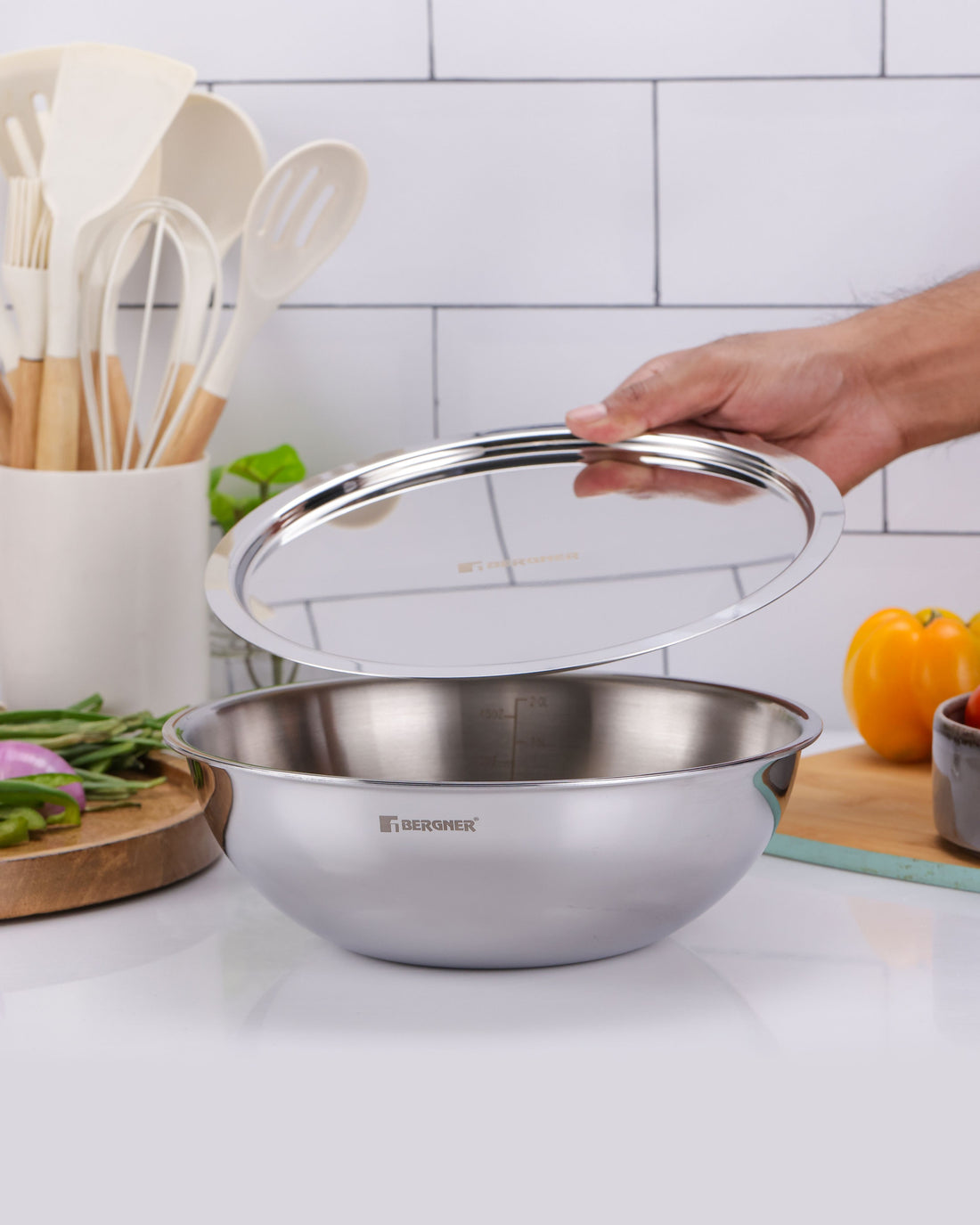 Argent Tri-Ply Stainless 22cm Steel Tasra with Lid - 2.25L