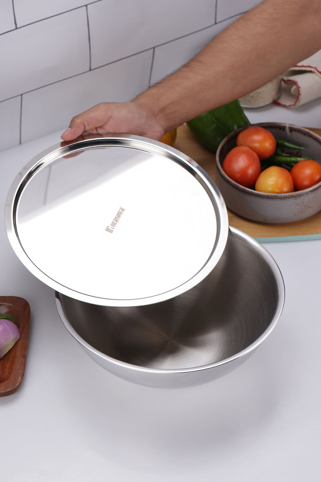 Argent Tri-Ply Stainless 24cm Steel Tasra with Lid - 2.5L