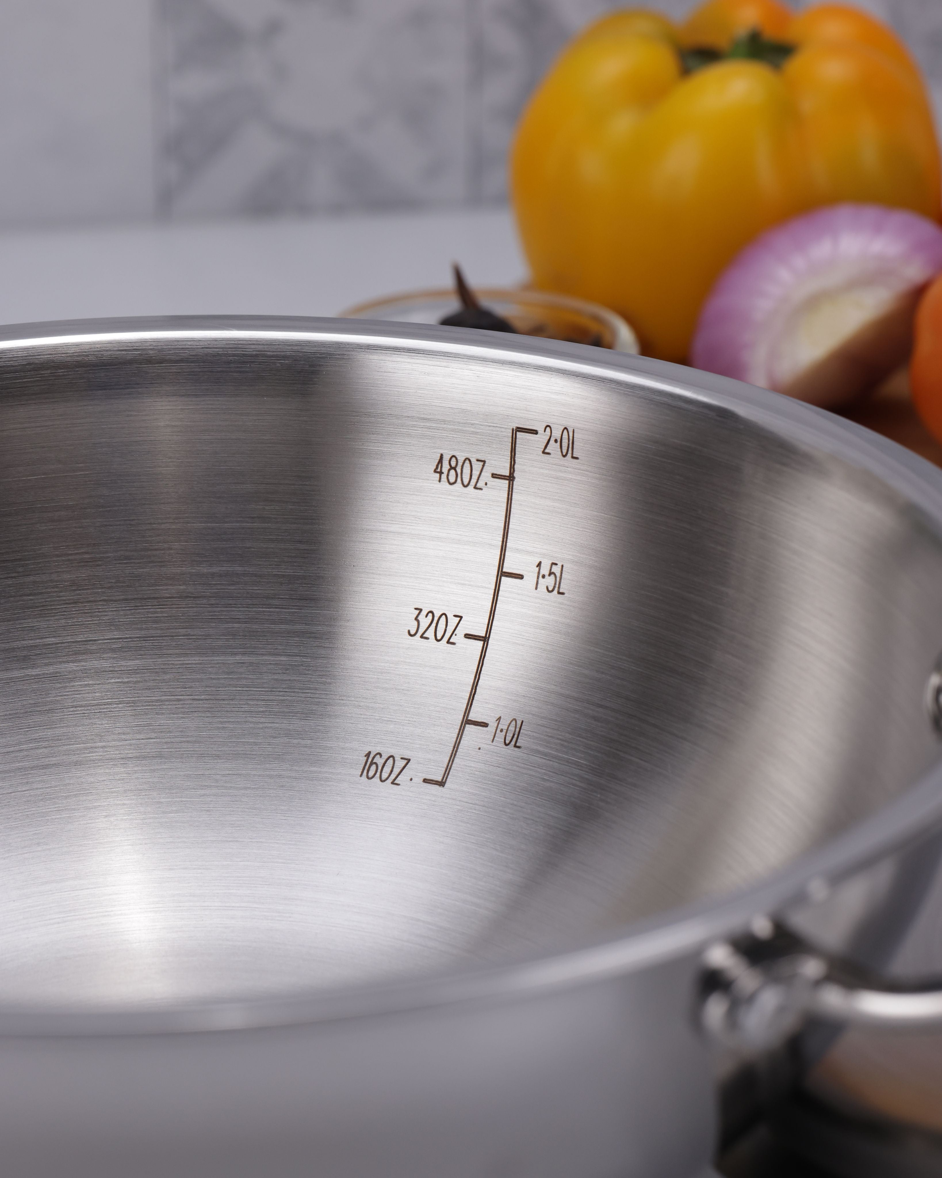 Argent Tri-Ply Stainless Steel 22cm Kadai with Lid - 2L