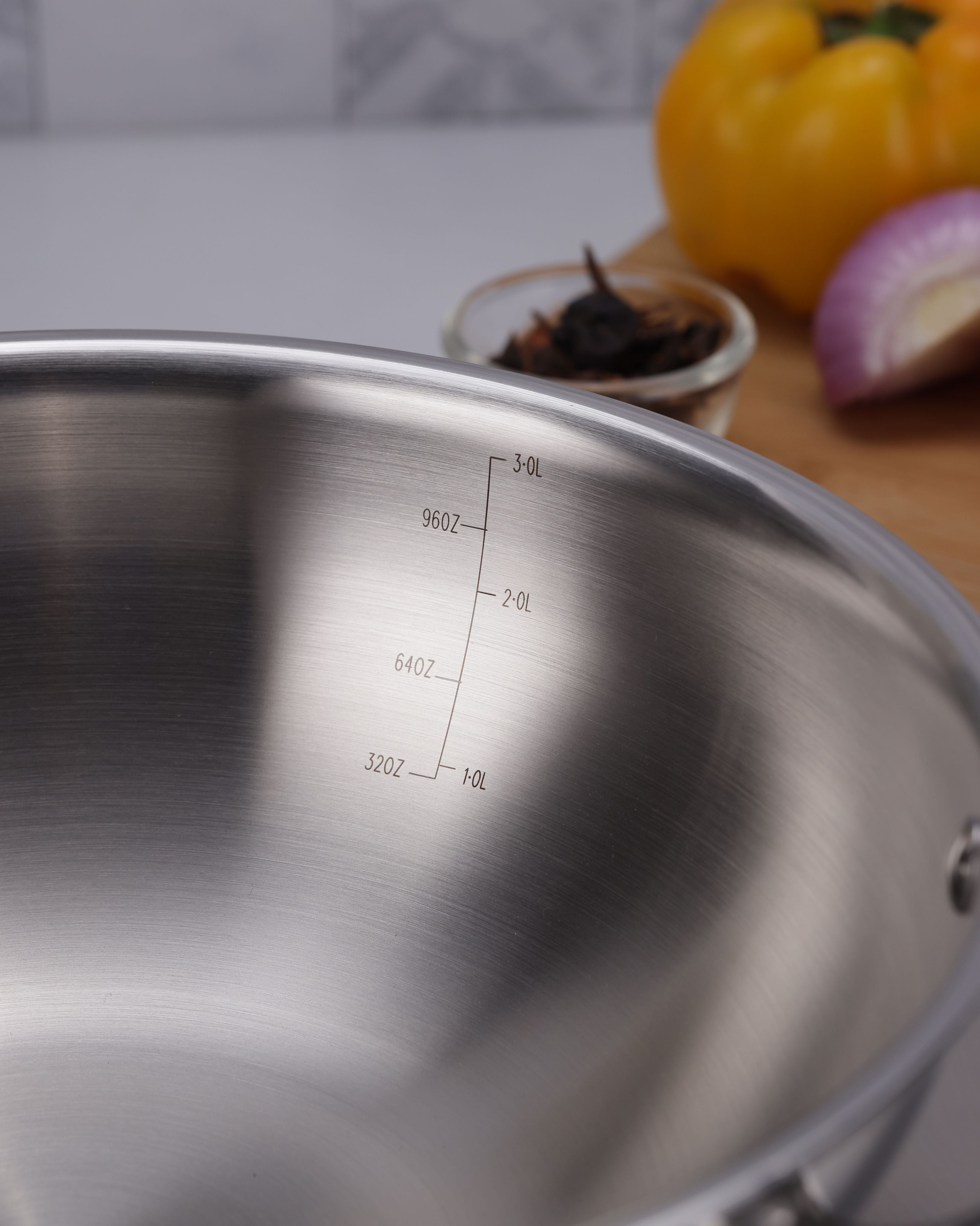 Argent Tri-Ply Stainless Steel 26cm Kadai with Lid - 3.5L