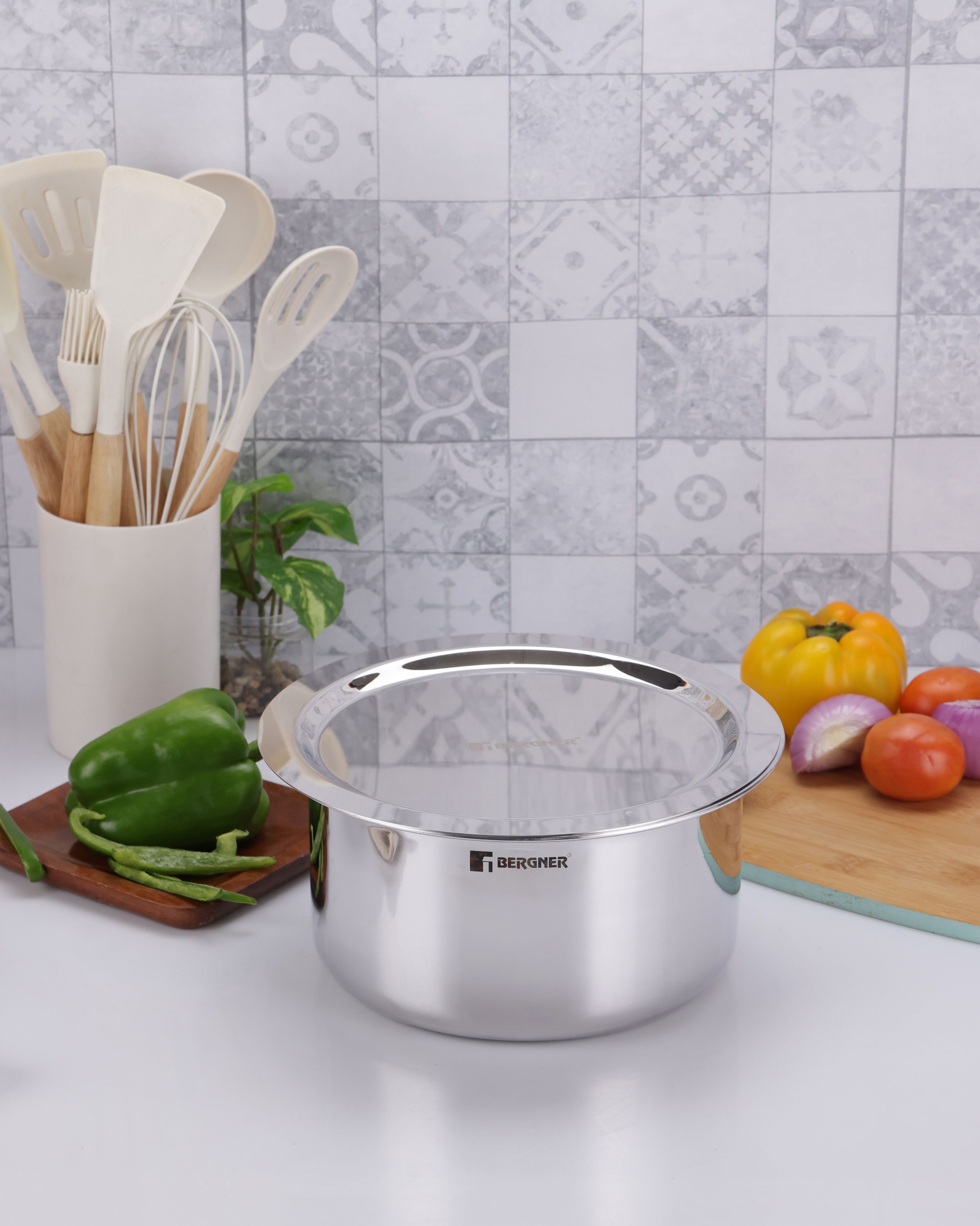 Argent Tri-Ply Stainless Steel 20cm Tope with Lid - 3.7L