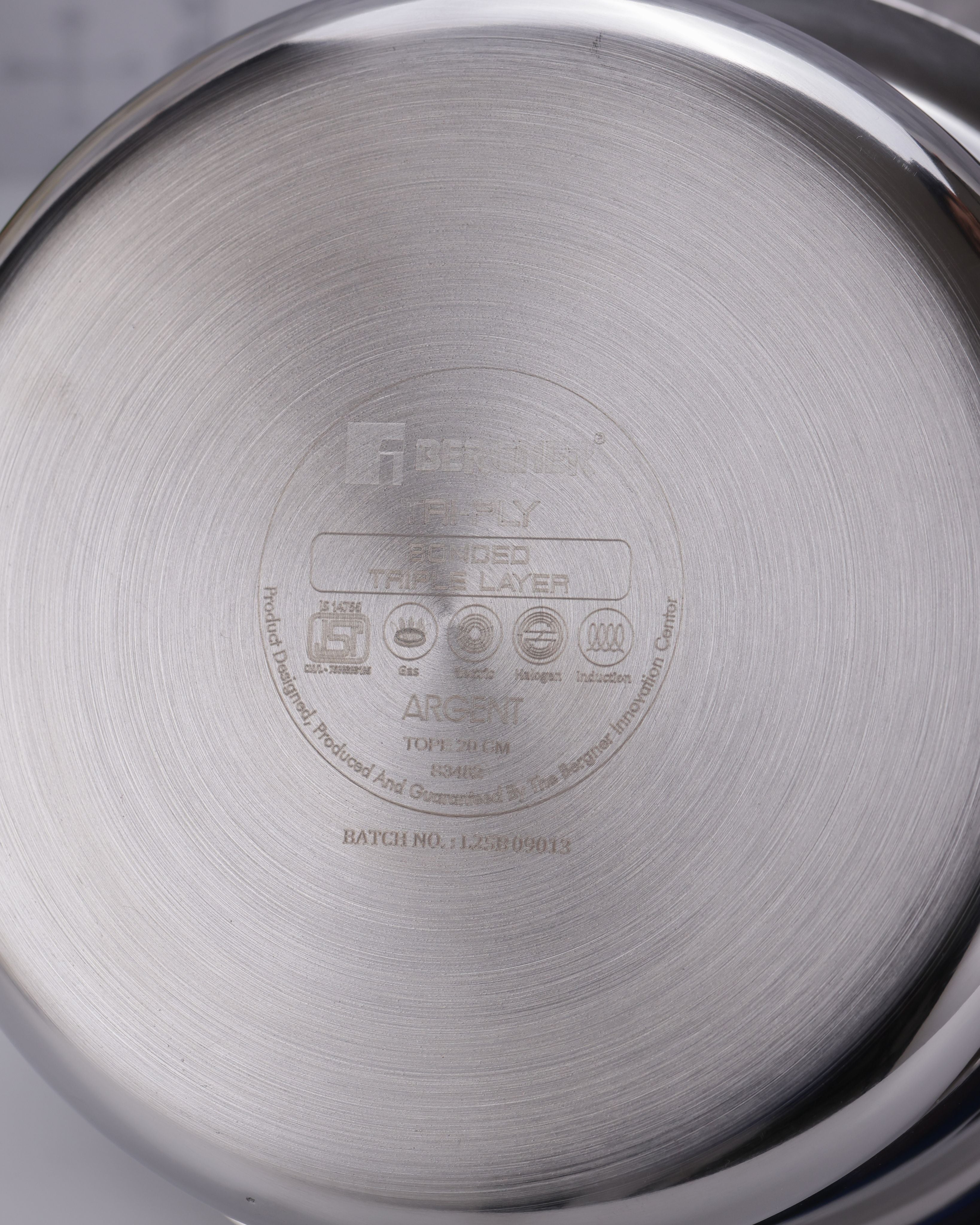 Argent Tri-Ply Stainless Steel 20cm Tope with Lid - 3.7L