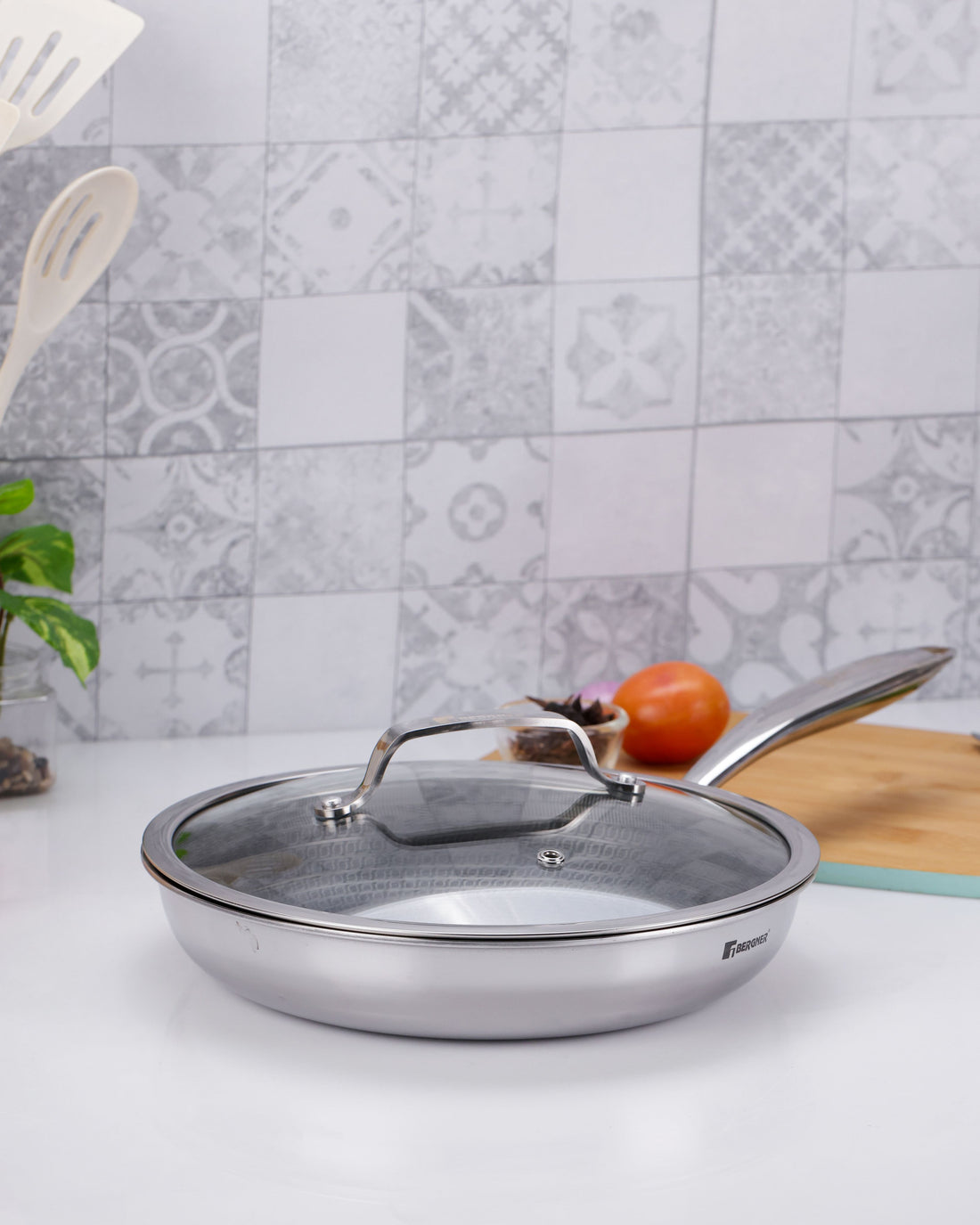 Hitech Giro TriPly 24cm Frypan with Glass Lid