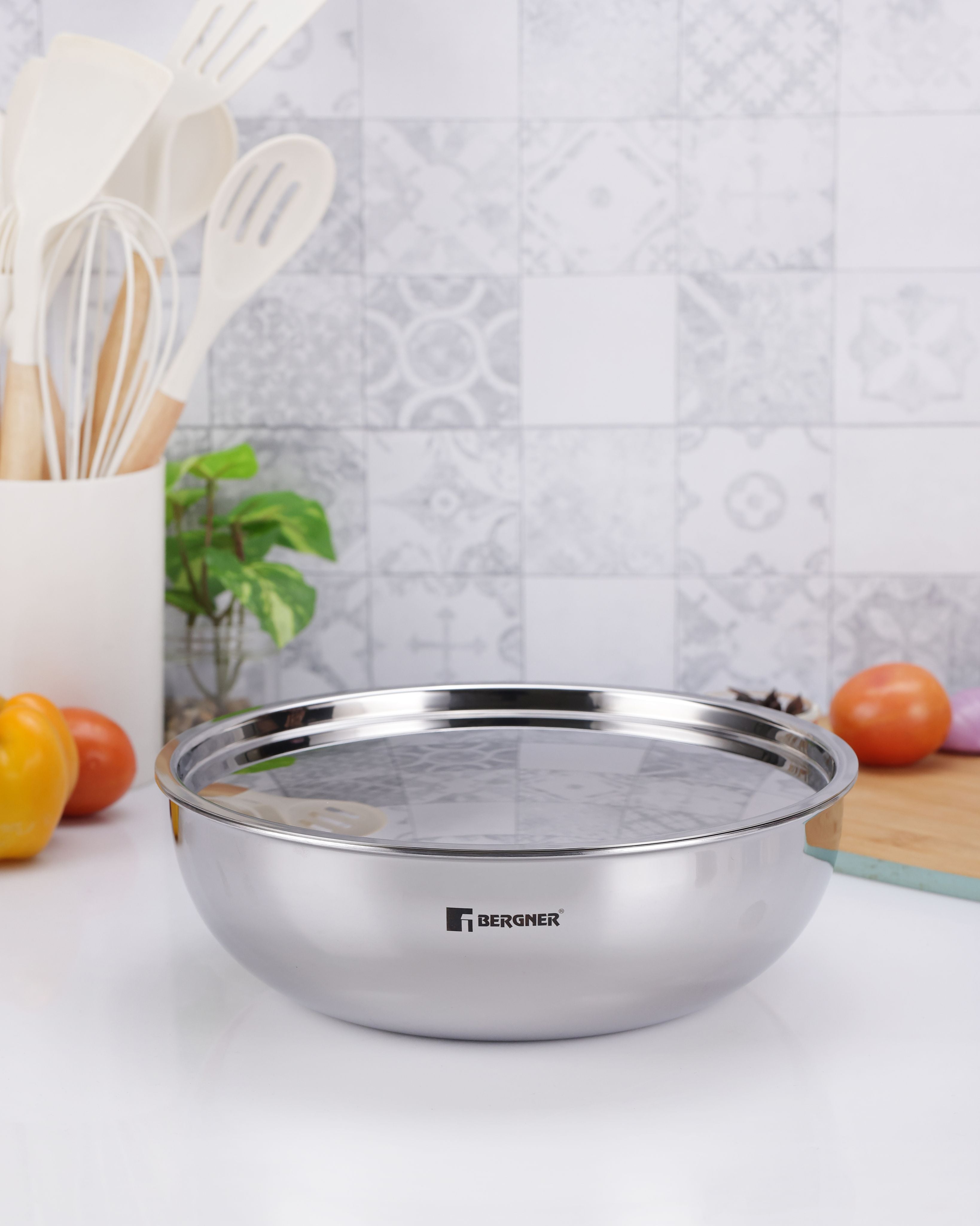 Hitech Tri-Ply Stainless Steel Non-Stick 24cm Tasra with Lid - 2.5L