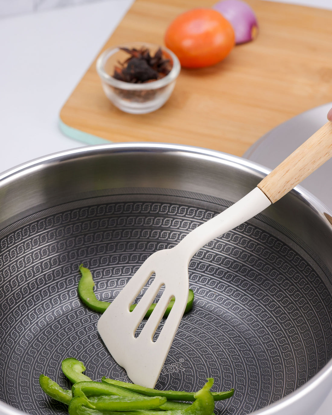 Hitech Tri-Ply Stainless Steel Non-Stick 24cm Tasra with Lid - 2.5L