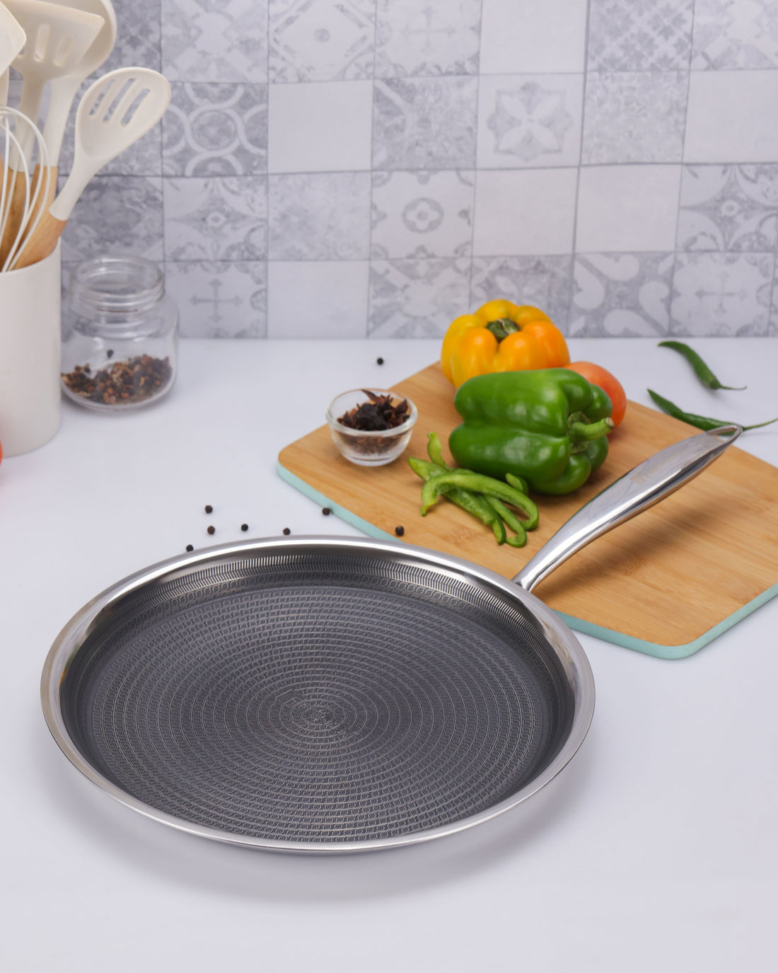 Hi-Tech Tri-Ply Stainless Steel Non-Stick 30cm Dosa Tawa