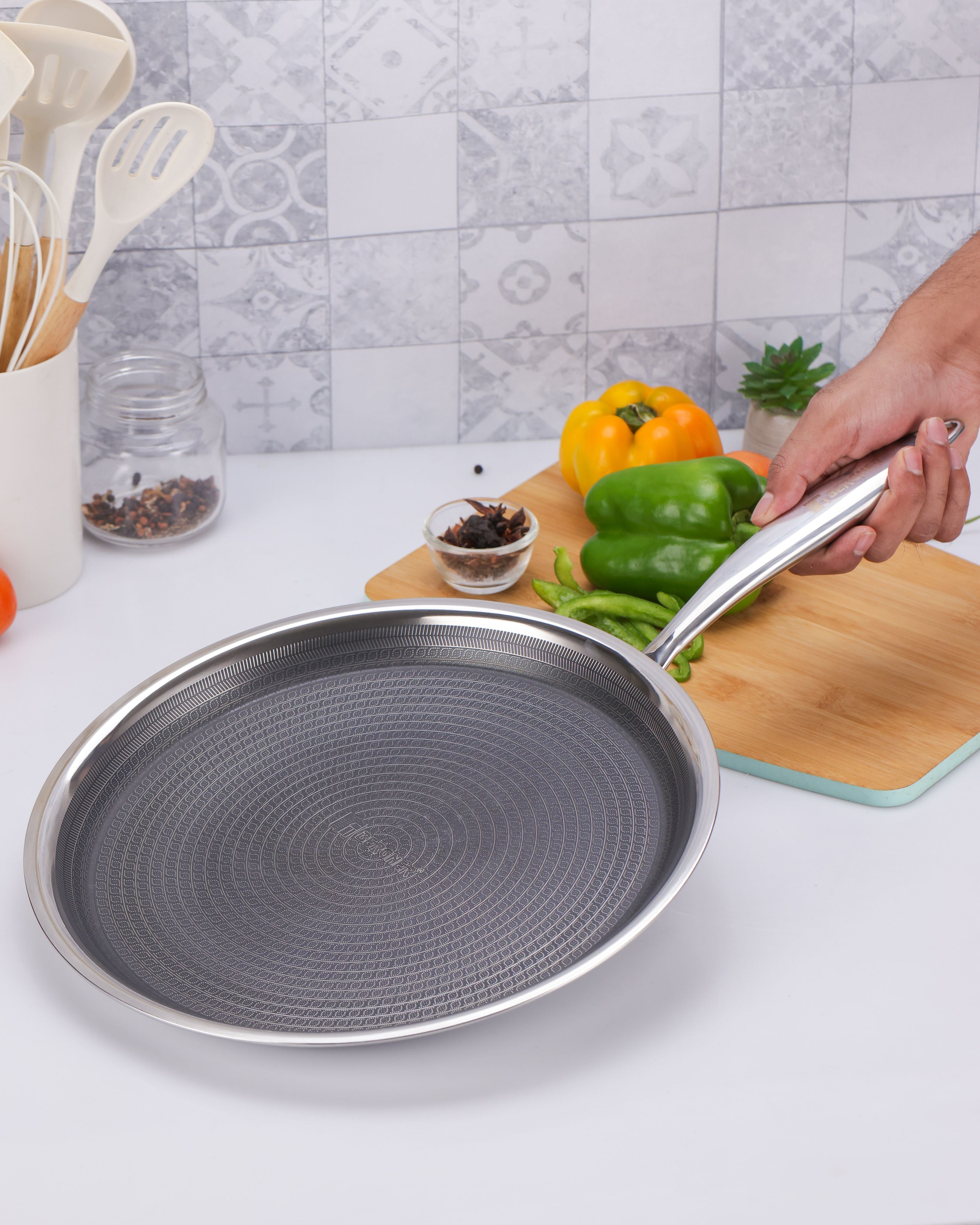 Hi-Tech Tri-Ply Stainless Steel Non-Stick 30cm Dosa Tawa