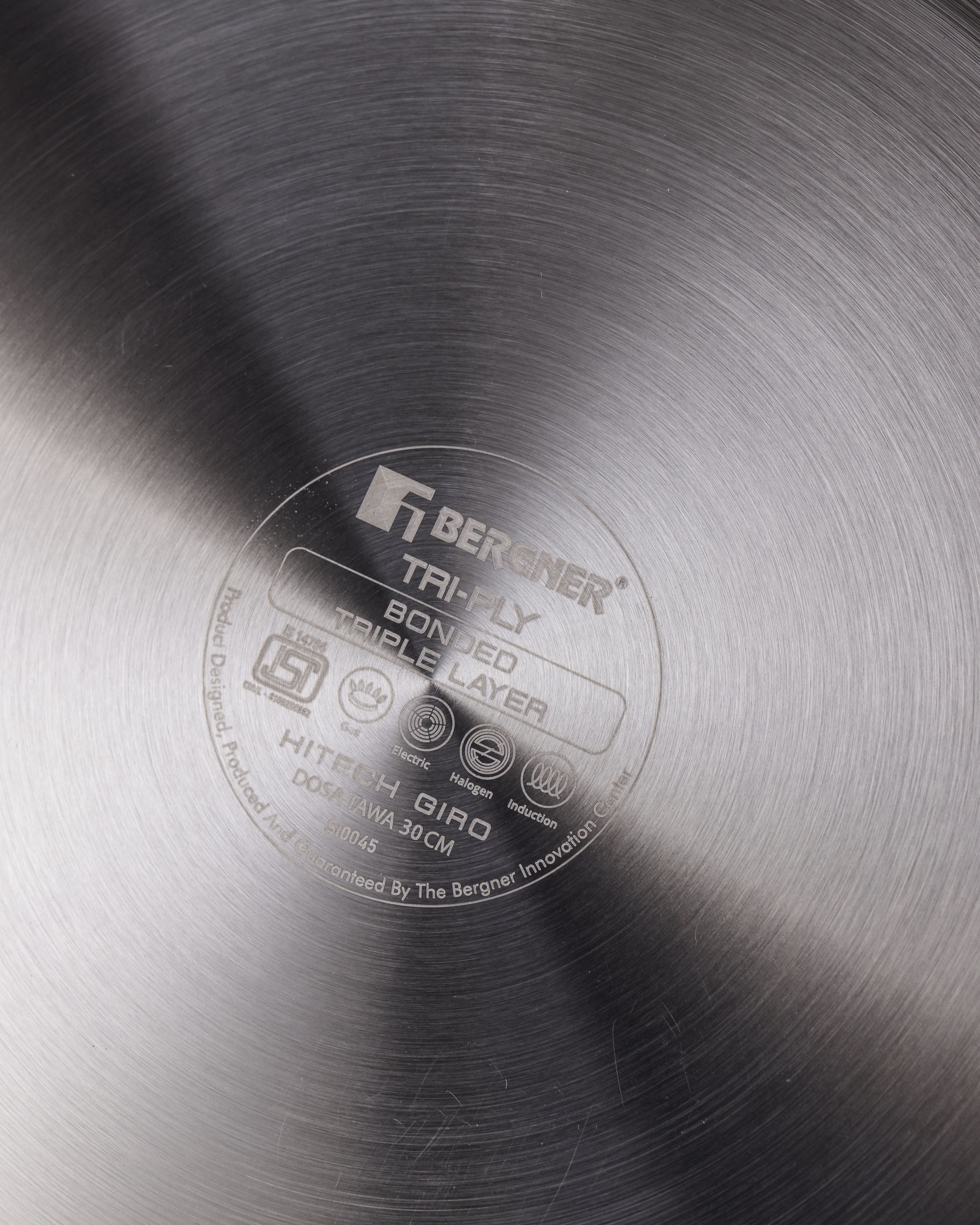Hi-Tech Tri-Ply Stainless Steel Non-Stick 30cm Dosa Tawa