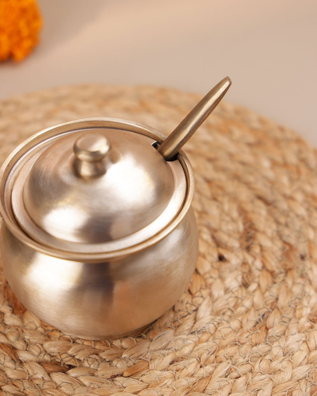 Bronze Ghee Loti with Spoon, 220ml
