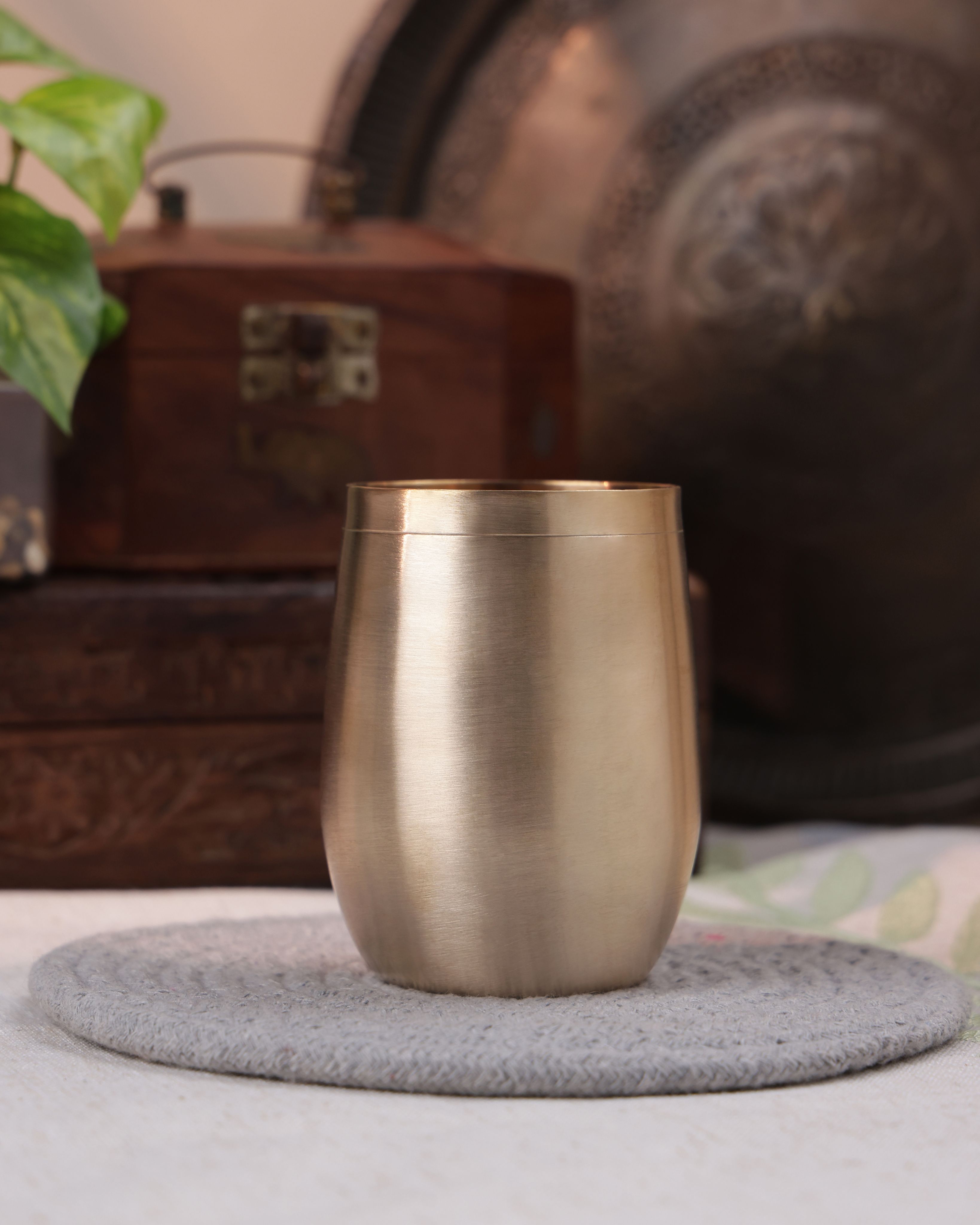 Bronze Damru Glass