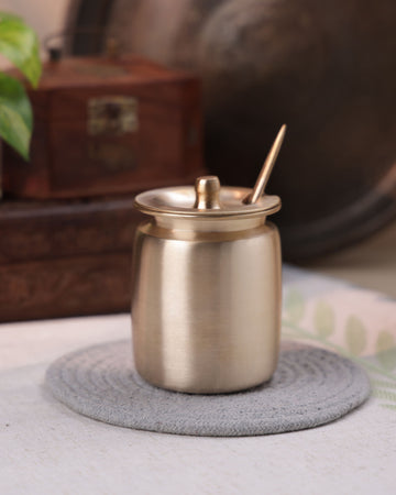 Bronze Oil Loti with Lid and Spoon, 400ml