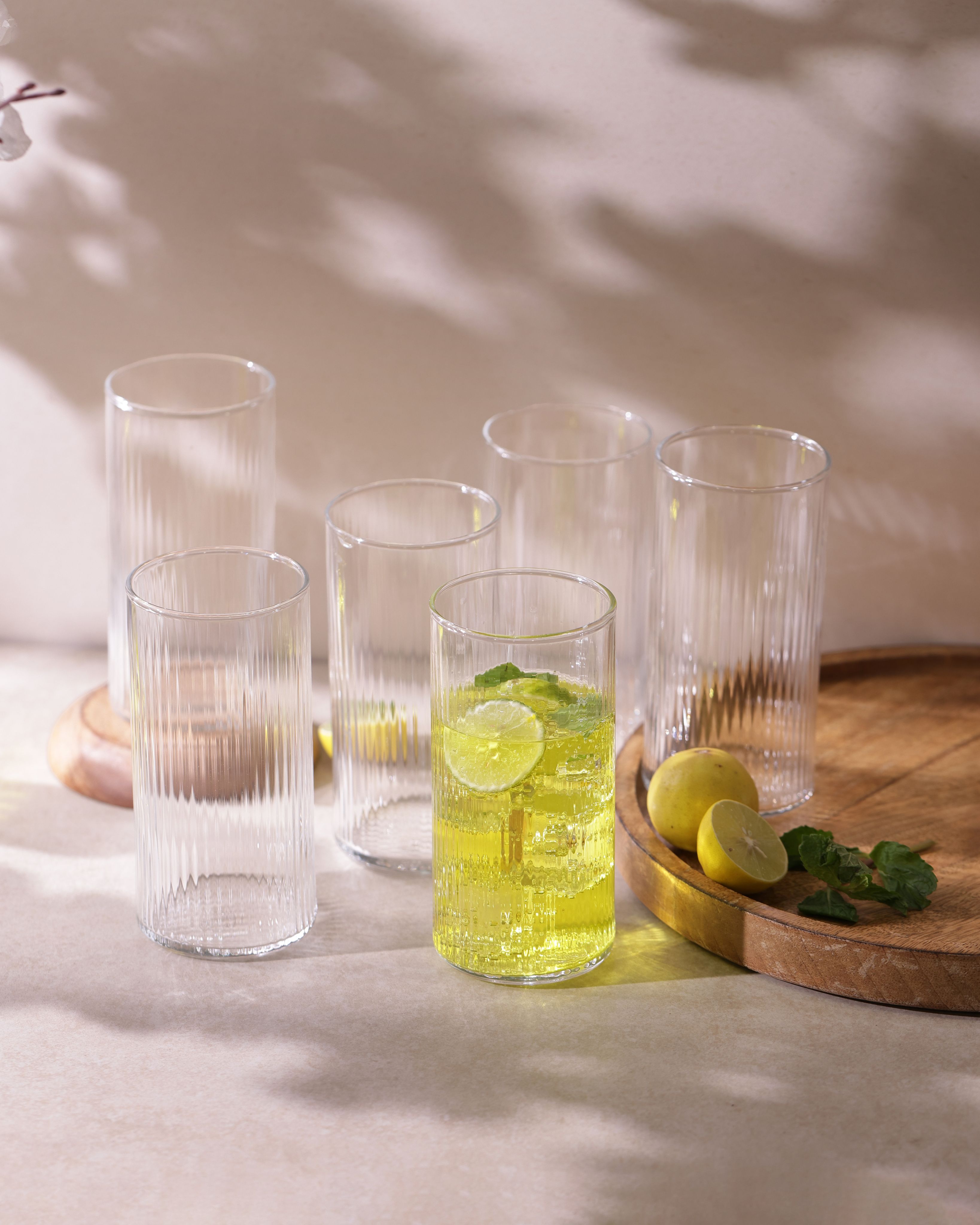 Pulse Long Drink Glasses, 370ml, Set of 6