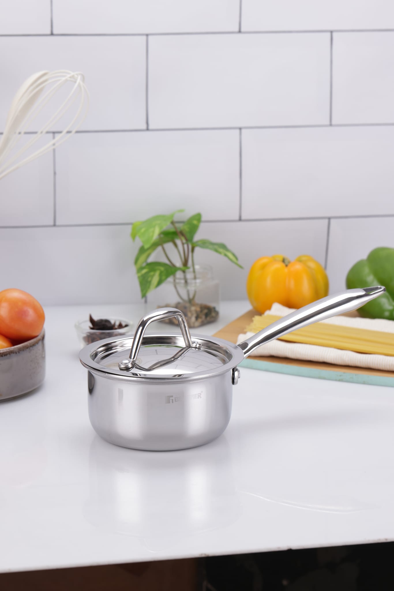 Argent Junior Chef Tri-Ply Stainless Steel 12cm Saucepan with Lid - 0.8L - 1