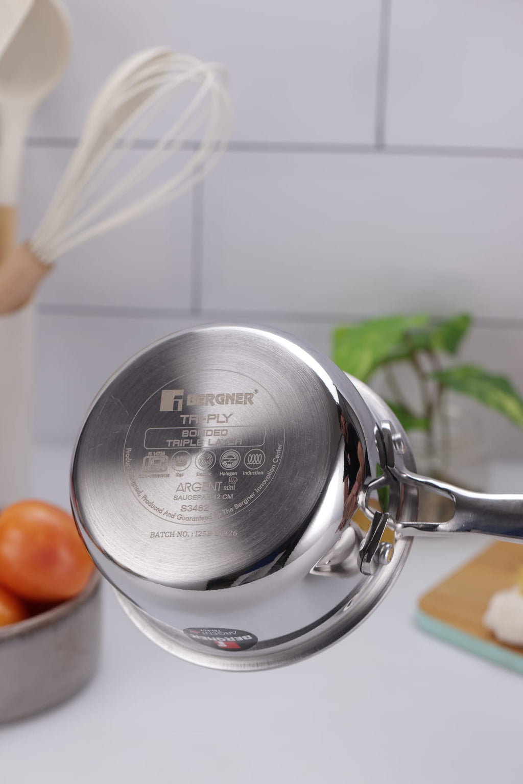 Argent Junior Chef Tri-Ply Stainless Steel 12cm Saucepan with Lid - 0.8L - 3