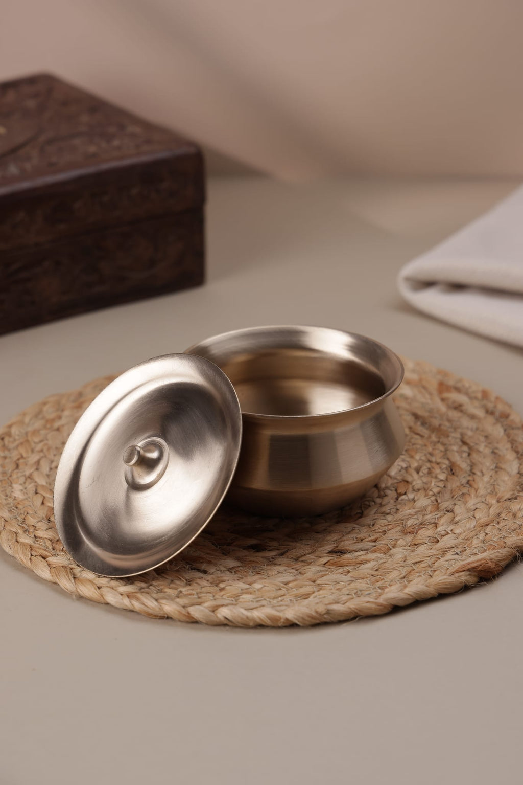 Bronze Handi with Lid, 240ml - 3